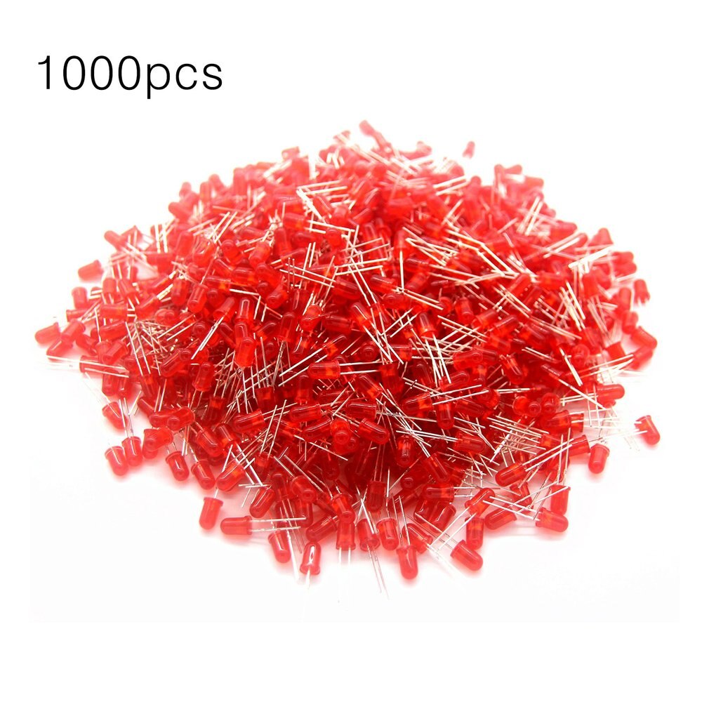 1000 Pieces 5mm Round LED Light Emitting Diodes Component Red/Green/Yellow/White/Blue LED Bulb Lamp Light Super Bright