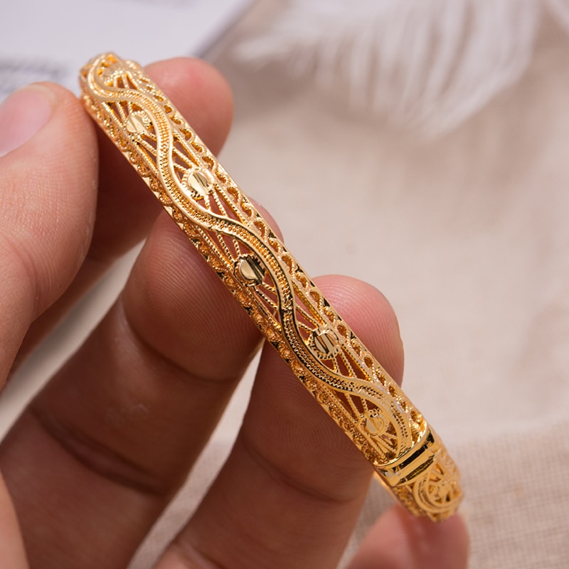 Armreif Mädchen Neue afrikanisch armreifen Äthiopischen frauen Armreifen Armbinde schmuck Gold Blume armbänder Mädchen Party Luxus
