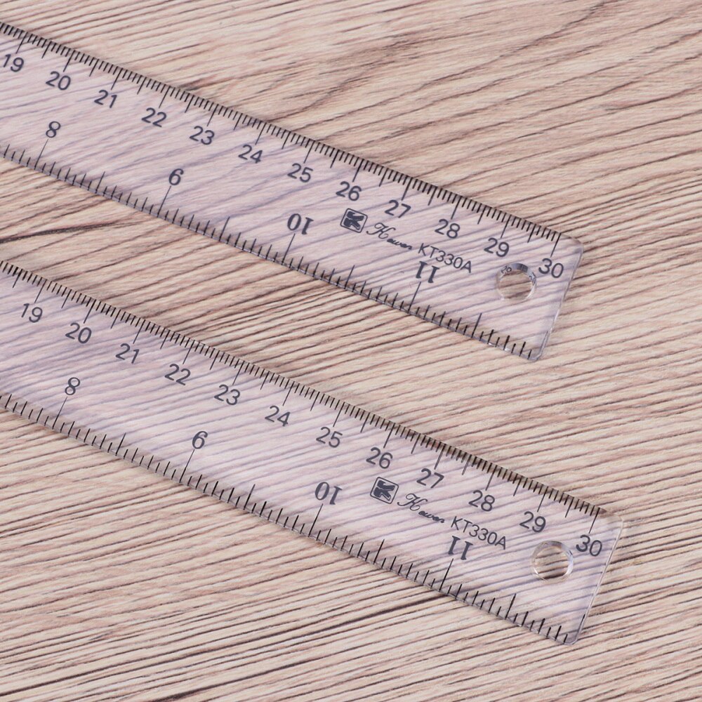 Règle en forme de T, règle transparente à Double face, outil de mesure en pouces/cm, de dessin en plastique, règle carrée en T pour l&#39;artisanat de bricolage, 2 pièces de 30Cm