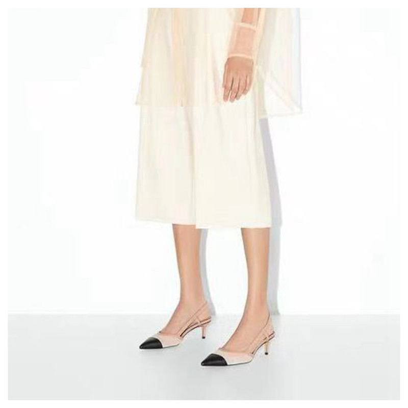 Tynd hæl sandaler sko kvinder spidse tå slingback sandaler kvinder festsko slip on mule sko pumps sko