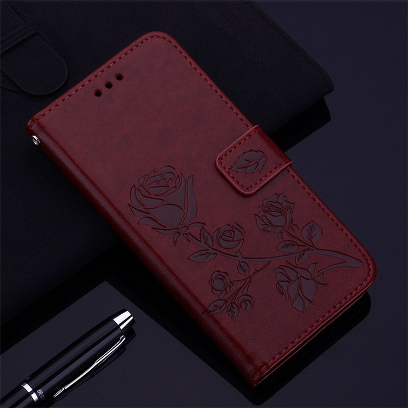 Luxe Lederen Flip Boek Stijl Case Voor Cubot P40 Coque Wallet Stand Kaarthouder Case Voor Cubot P40 P 40 6.2 Inch Telefoon Cover: Rose(Brown)