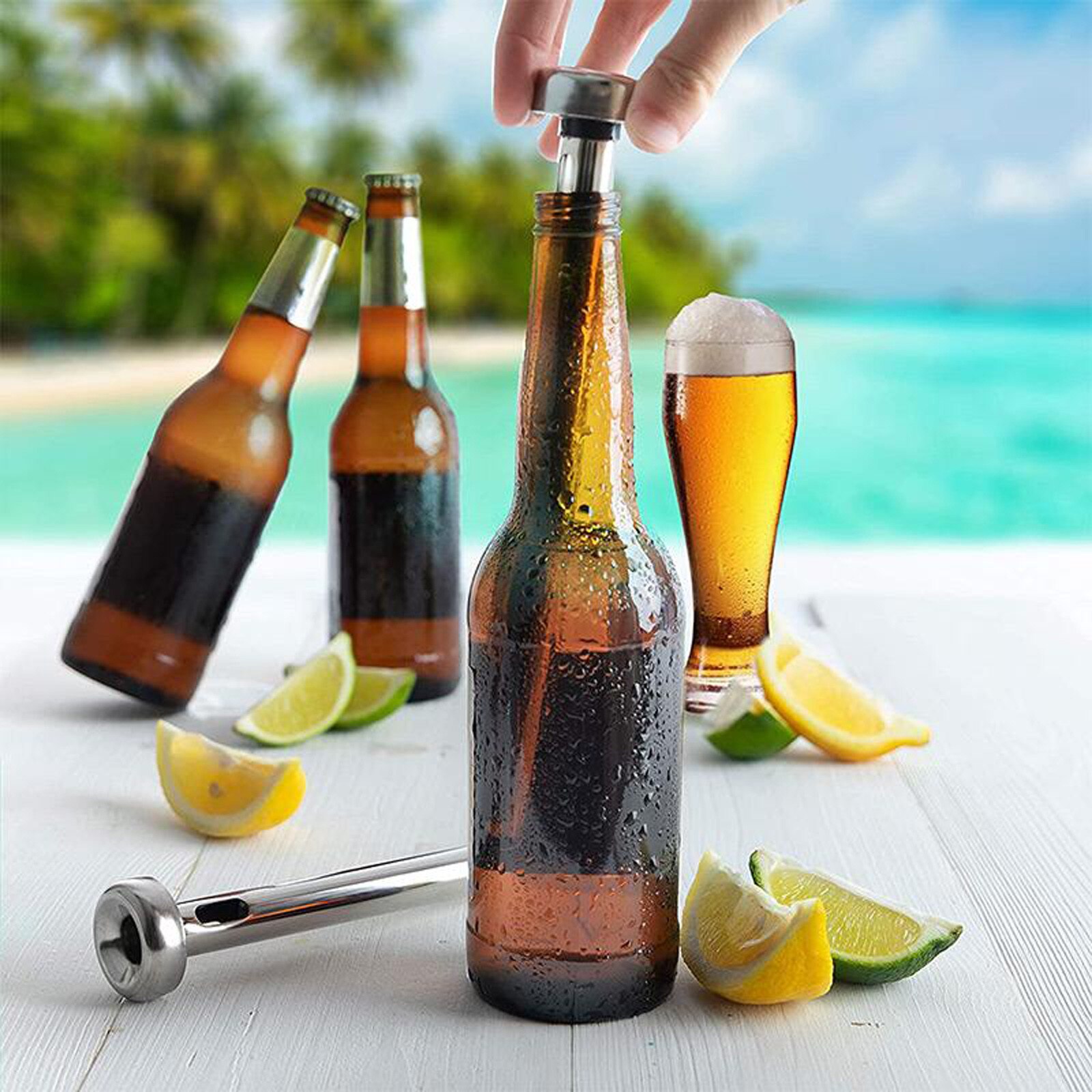 25# Portable Beer Cooler Ice Cold Wine Cooling Stick Chiller Stick Stainless Steel Beverage Drinking Chiller Kitchen Accessories