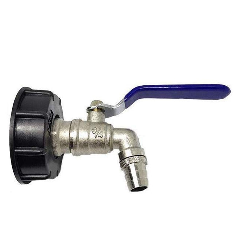 ¡Novedad! IBC, salida de bola, tanque de 3/4 pulgadas, adaptador de drenaje de alimentaria, tanque de 1000L, válvula de manguera de latón para contenedor de agua de lluvia, grifo
