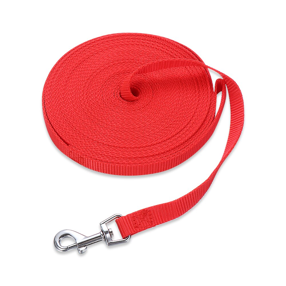 Cuerda de tracción extralarga Flexible para entrenamiento de perros, Correa fuerte de nailon con línea de recuperación grande, 3 colores, 10 metros, novedad: Rojo