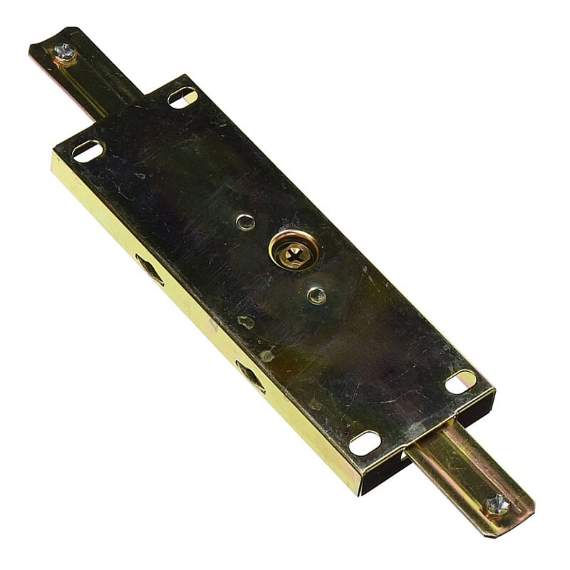 Cerradura de puerta de persiana enrollable central de Metal con llave cruzada de tono dorado para garaje