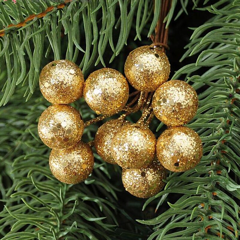 10 Stks/partij Mode Rode Sliver Gold Kerstbomen Opknoping Kerstballen Fruit Opknoping Ballen Party Decoratie Ornament