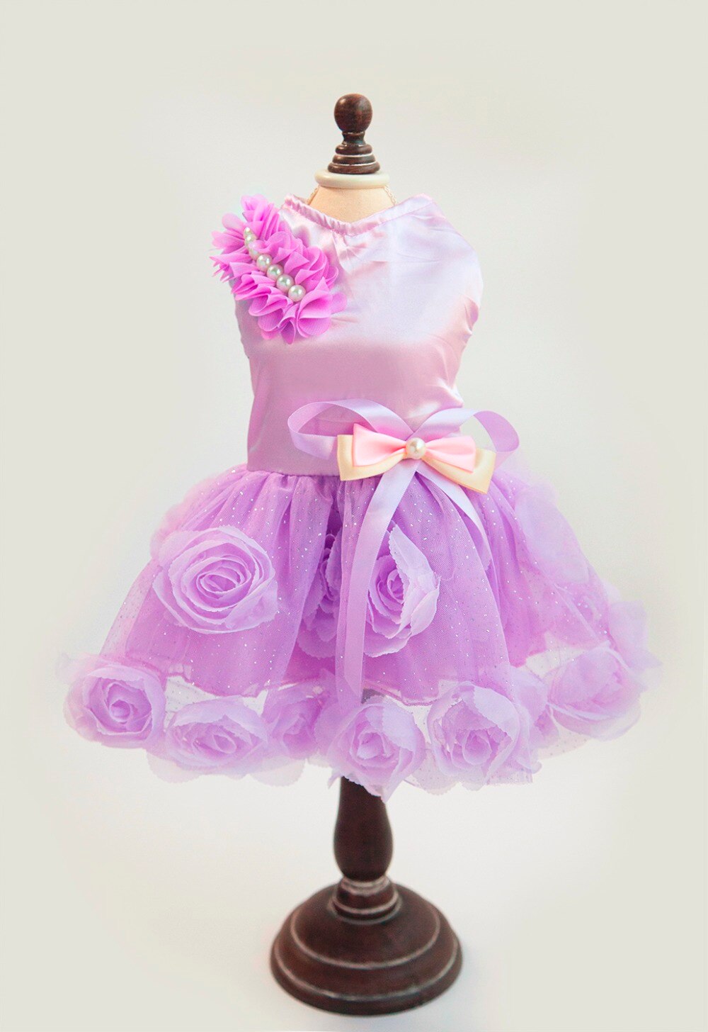 Vestido de princesa para perros pequeños, ropa de primavera y verano con de rosa, para mascotas