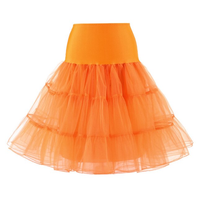 Tutus sort hvid rød kort underkjole til cocktailkjoler crinoline underskørt: Orange
