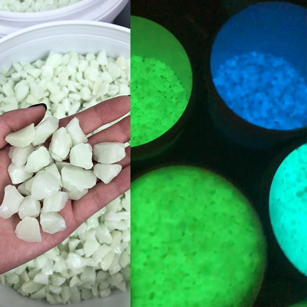 Pierres lumineuses fluorescentes, gravier brille dans la nuit, décoration de cour, pavage de jardin, pelouse en pot, ornement d&#39;aquarium
