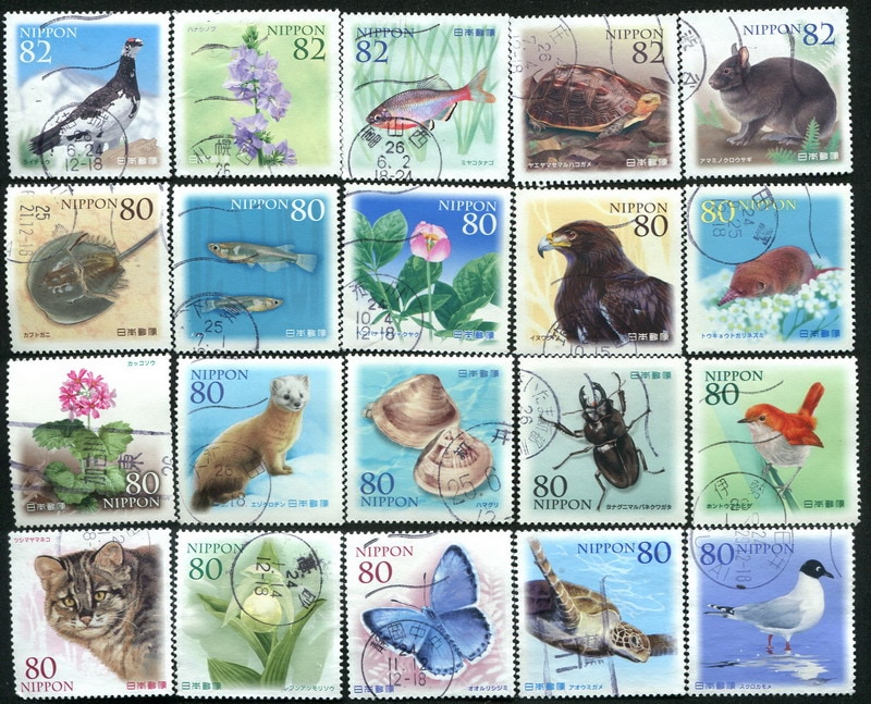 20 Stks/set Japan Post Postzegels Symbiose Met Natuur Gebruikt Post Gemarkeerd Postzegels Voor Verzamelen