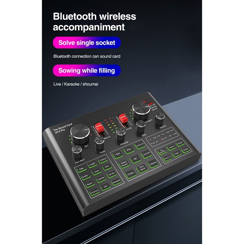 Set di microfoni a condensatore BM800 con scheda audio Live V9X PRO, per Computer Karaoke Studio registrazione Smartphone