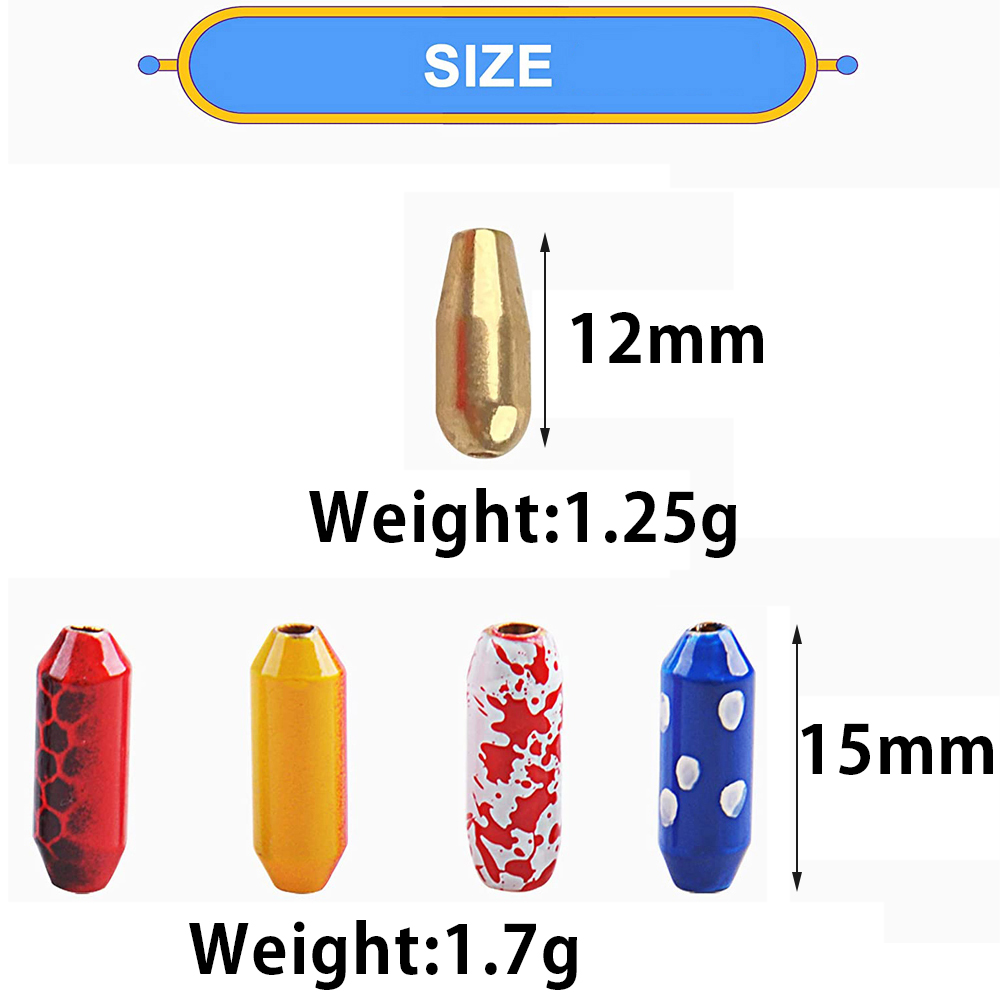 20 sztuk mosiężny błystka wędkarska przynęta wędkarska Sinker Spinner przynęta ciężarki Slip Bullet Sinker Inline błystki akcesoria