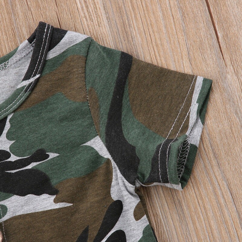 Newborn Infant Baby Boy Girl Kids Camo Romper Jumpsuit Clothes Outfit