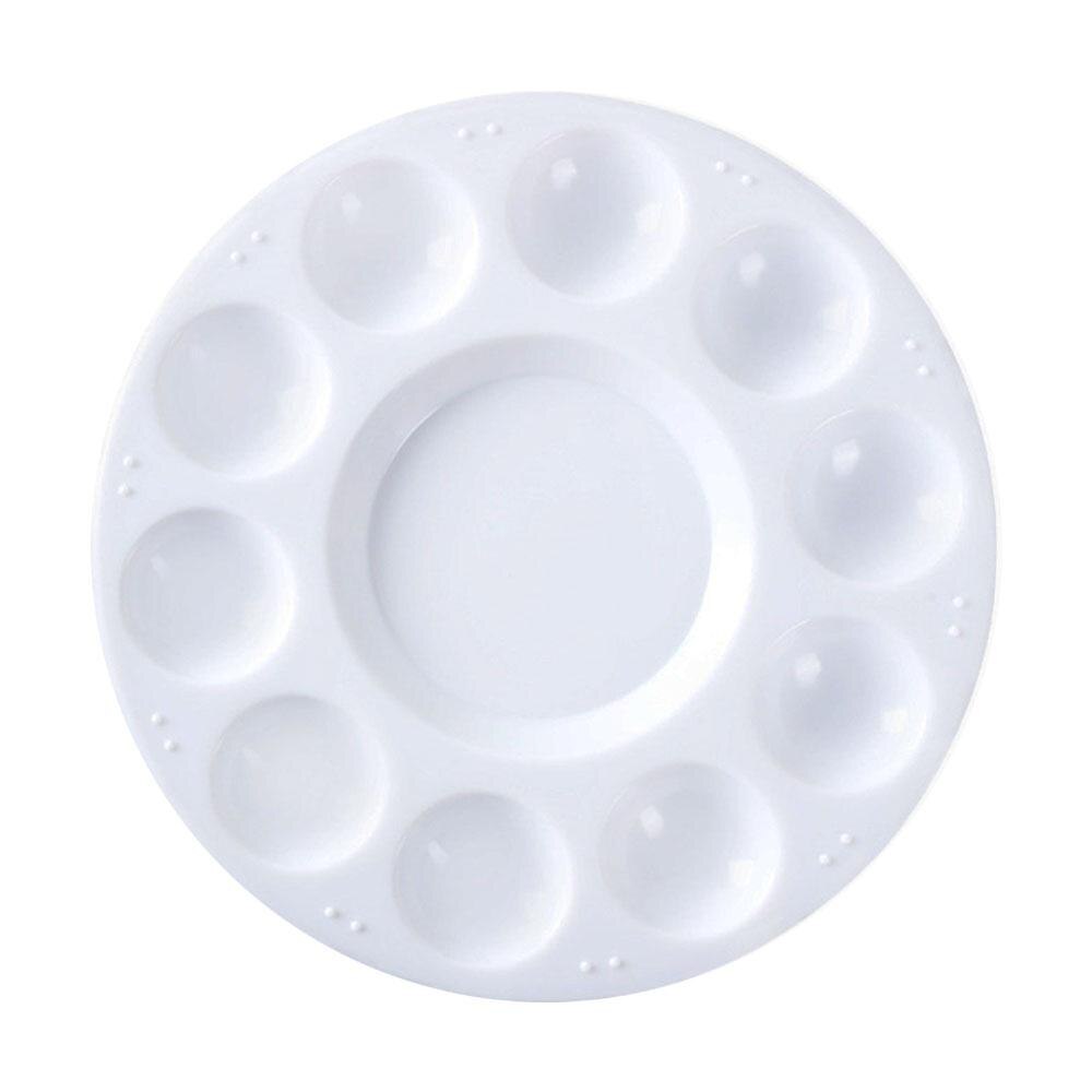 White Paint Tray Drawing Supplies Pp Water Color Paint Palette Round Palette Plastic Pallets 10 Holes 11 Cells Painting