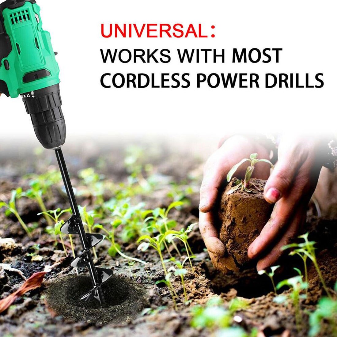 4 Sizes Garden Auger Drill Bit Tool Spiral Hole Digger Ground Drill Earth Drill For Seed Planting Gardening Fence Flower Plante