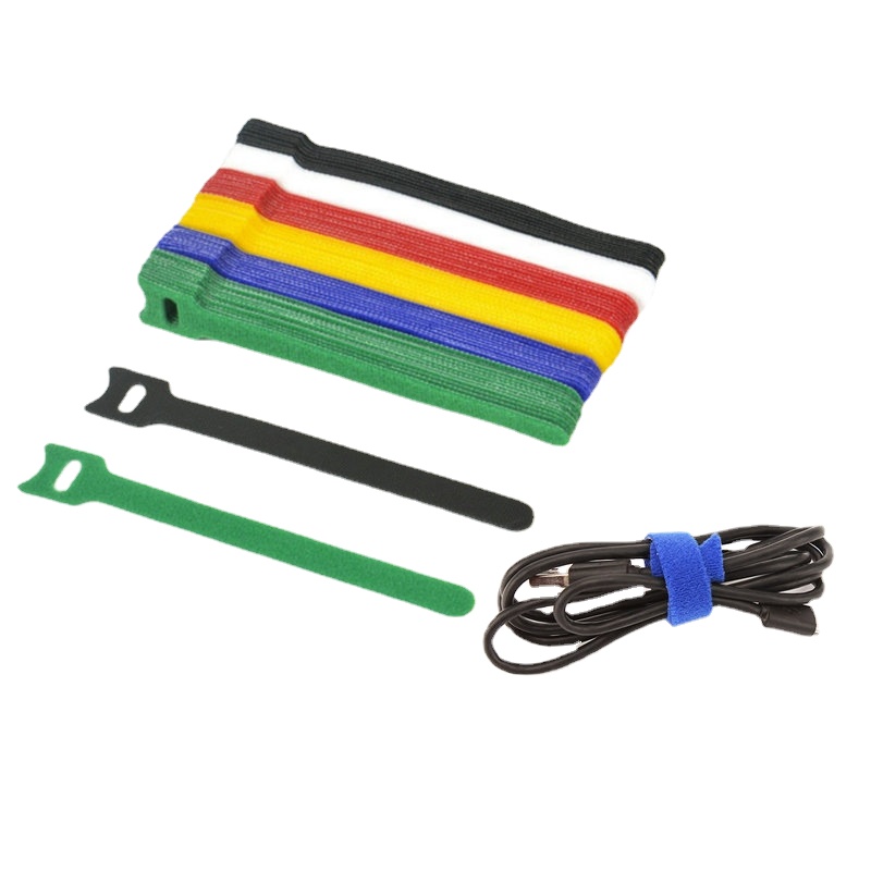 10 Stuks Herbruikbare T-Vormige Back-To-Back Dubbelzijdig Tape Nylon Kabelbinder Data Lijn management Organizer Zelfklevende Sticker