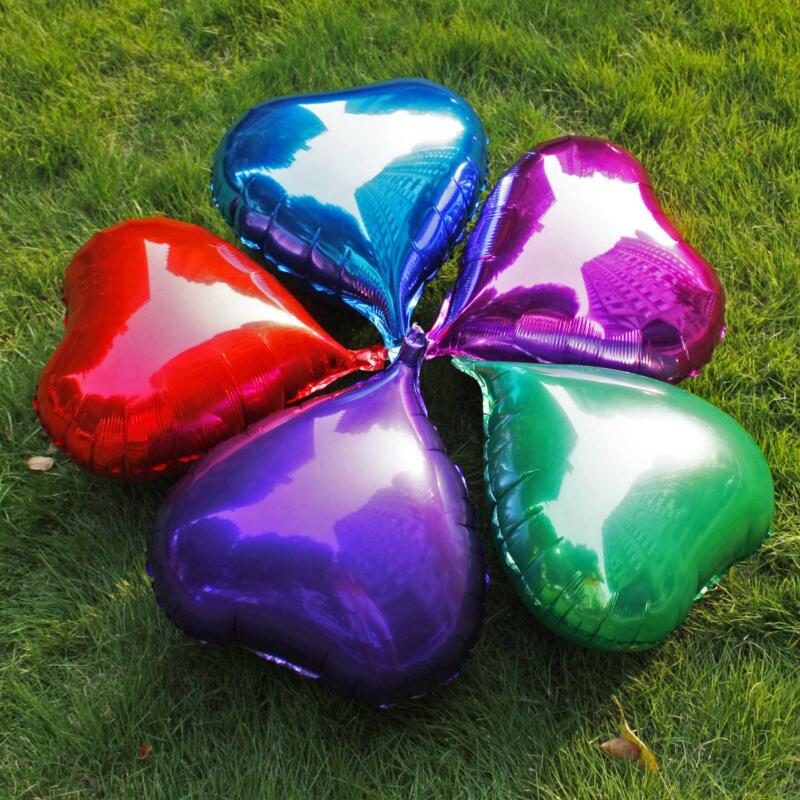 Hjerte helium balloner 10 stk / lot 18 tommer aluminiumsfolie ballon bryllup brithday party dekoration balony globos legetøj