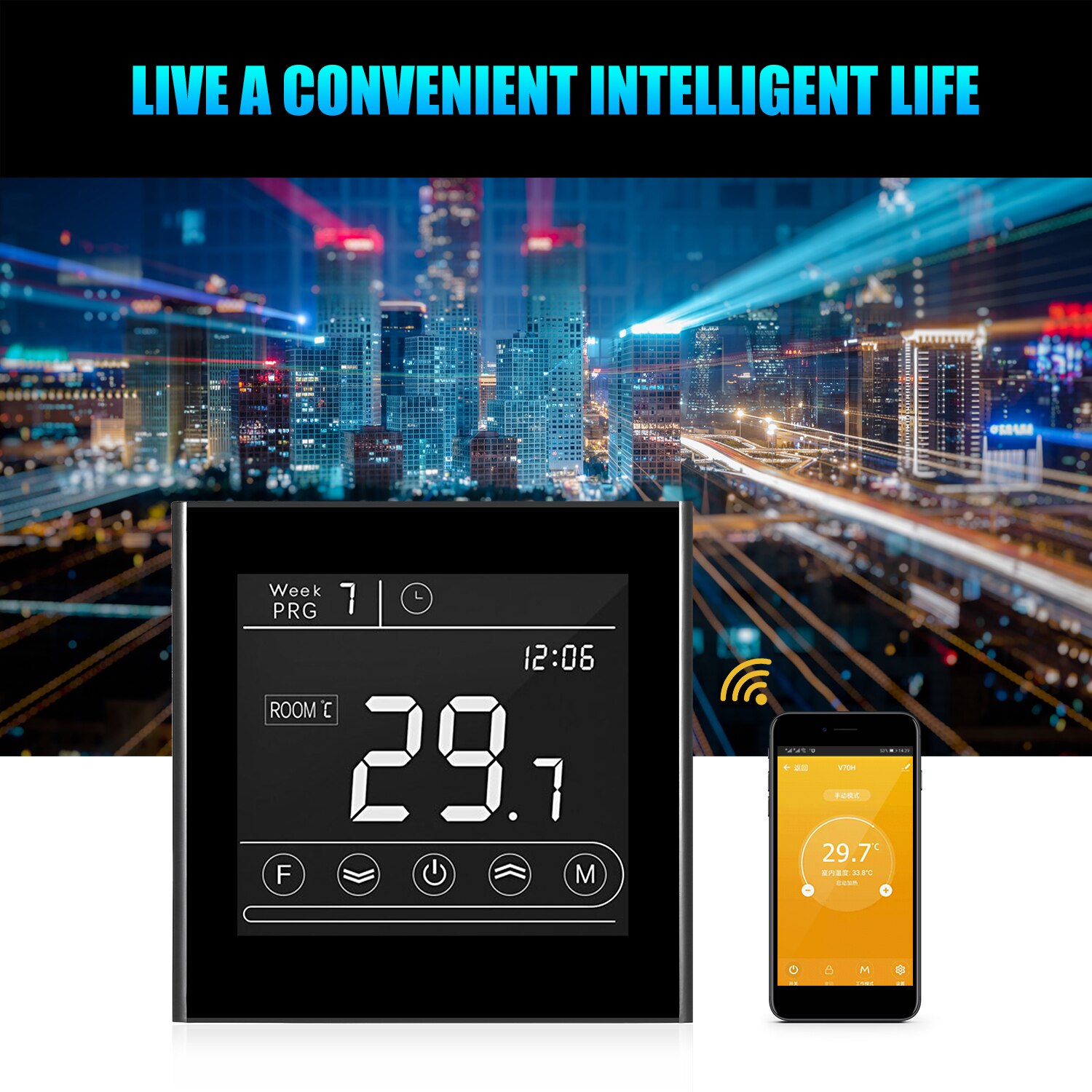 Programmable Wifi Thermostat Boiler Thermostat Temperature Controller LED Display Remote Control Anti-freeze Function For Home