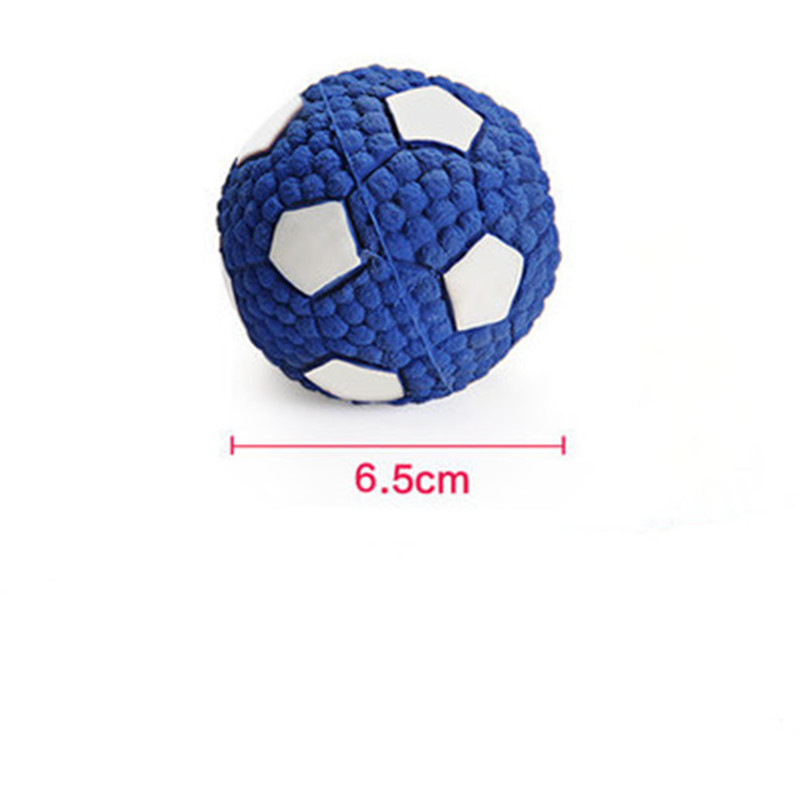Pet Sof Pet Dog Toys Toy Funny Interactive Interactive latex vocal ball Dog Chew Toy For Dog Tooth Clean football Ball: blue ball  6.5 cm