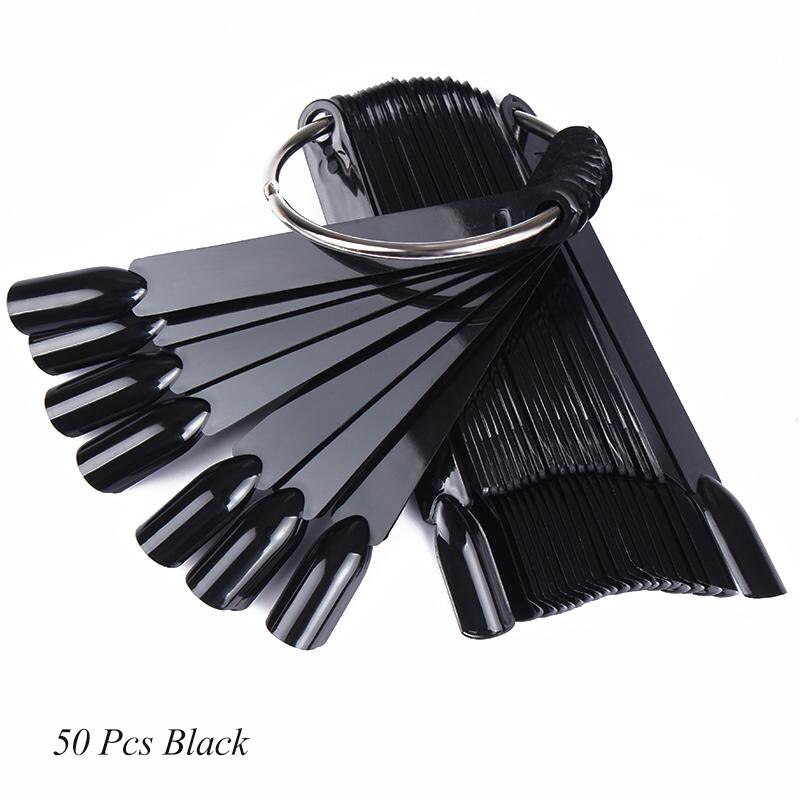 Lemooc nature clear black nepnagels tips volledige kaart waaier vingernagelkunst display oefen acryl uv gellak gereedschap decoratie: Patroon 15