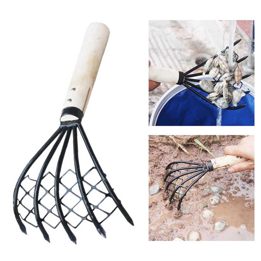 Catch The Sea With A Rake And A Net For Fish Digging Seafood Conch 5-claw Clams Household Weeding Tools