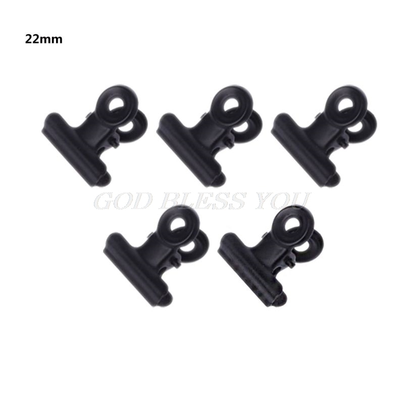 5 Pcs Bulldog Letter Clips Stainless Steel Black Metal Paper File Binder Clip Stationary Office Supplies