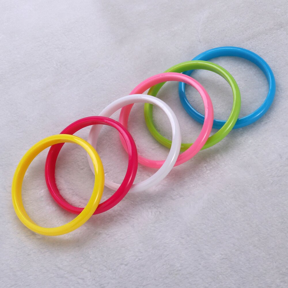 6 uds. De pulseras de plástico de , pulsera de Color caramelo para mujeres y niños (Color al azar)