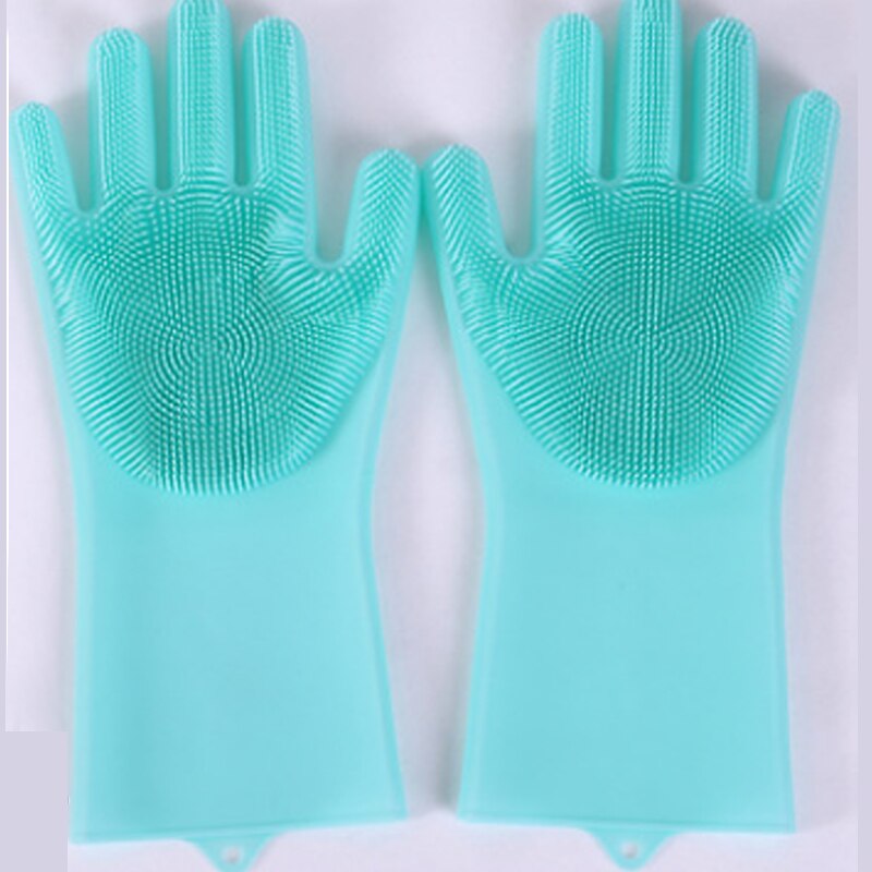Gants de nettoyage de vaisselle antidérapants | 1 paire, gants de nettoyage de la vaisselle en caoutchouc de Silicone magique, gant de lavage de la vaisselle pour épurateur ménager, outil de nettoyage de la cuisine: green