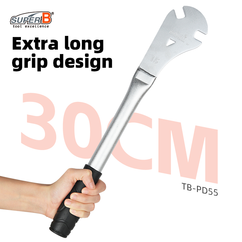 Llave de Pedal de bicicleta SUPER B de 15mm, mango Extra largo, pedales de bicicleta de montaña y carretera, removedor de instalación, herramienta de reparación de llave de repuesto