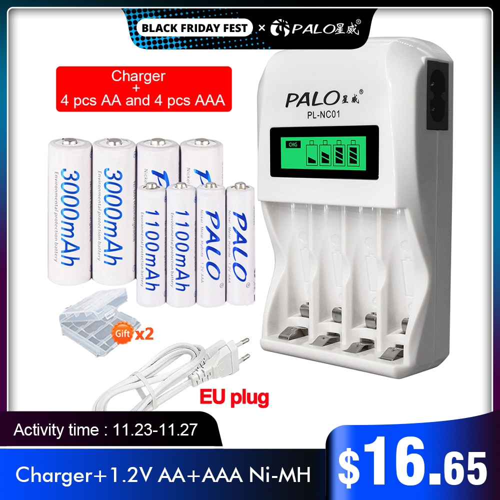 Palo Aa Batterij Oplaadbare 1.2V + Aaa Oplaadbare Batterij 1.2V Lage Zelfontlading Batterij