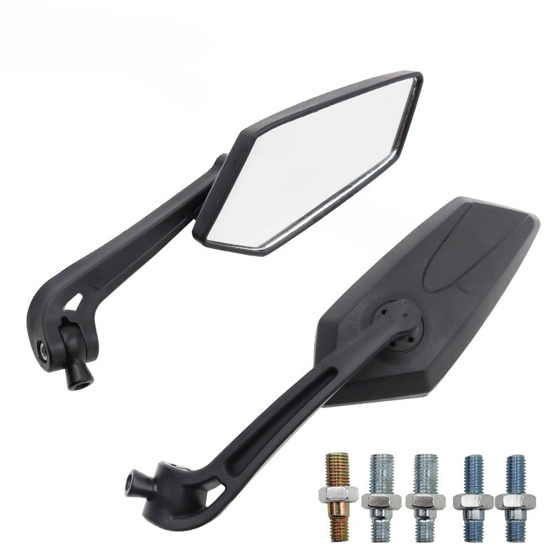 Espelho retrovisor reverso para motocicleta, parafuso 8/10mm, adequado para a maioria dos modelos, lentes ultra brancas, transparentes e azuis, antirreflexo