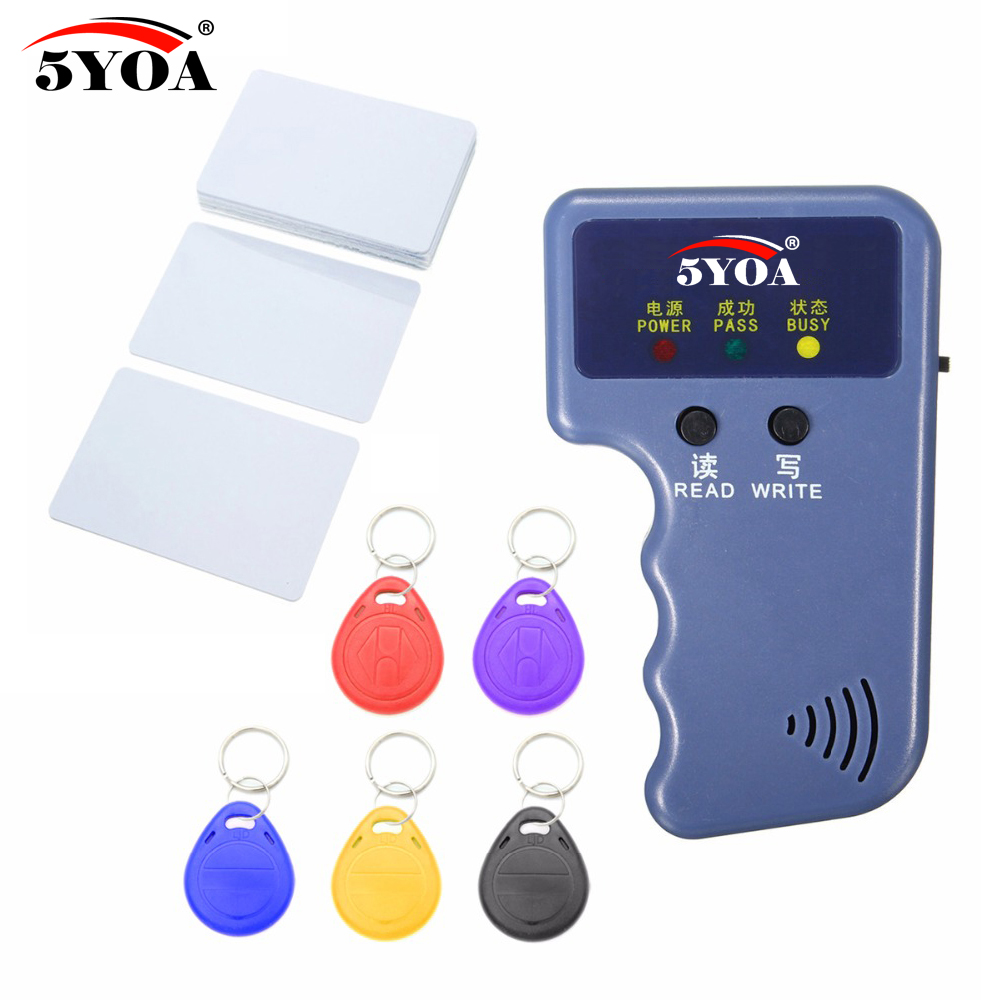 125KHz EM4100 RFID copieur écrivain duplicateur programmeur lecteur + EM4305 T5577 réinscriptible ID porte-clés étiquettes carte