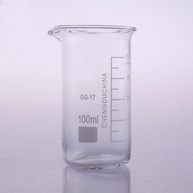 100 Ml Tall Vorm Beker Chemie Laboratorium Borosilicaatglas Transparante Beker Verdikte Met Uitloop Gratis