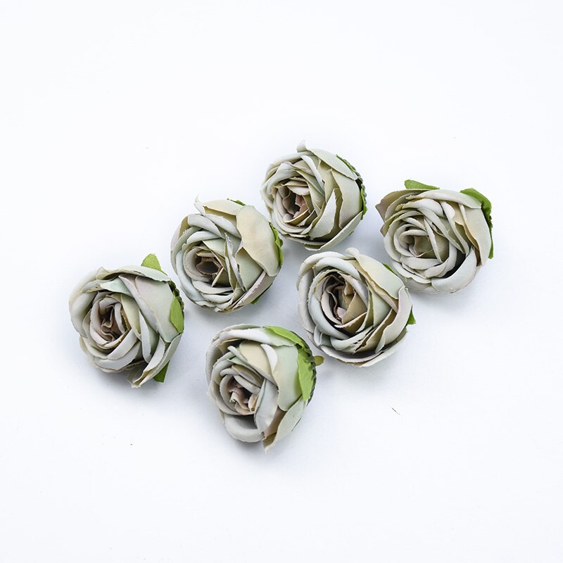 6 st te rosor huvud självlåda juldekorationer till hemmet bröllop bröllop tillbehör röjning konstgjorda blommor billigt: 4