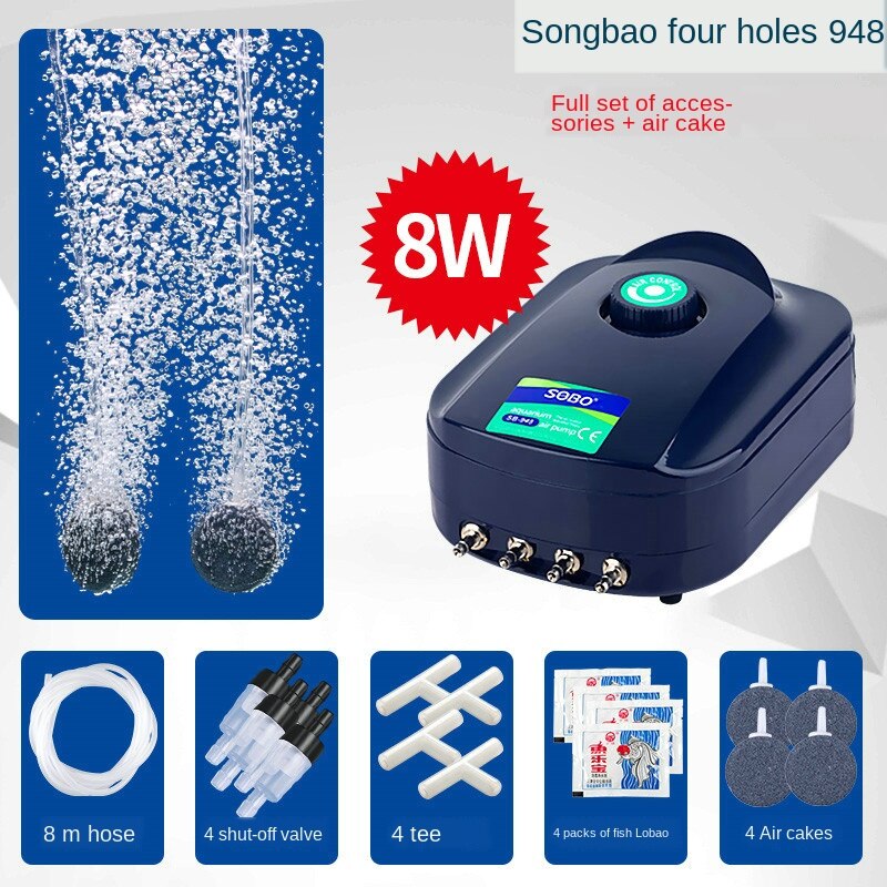 Regulating Fish Tank oxygen-increasing pump mute machine small oxygen-making machine for fish farming aquarium air pump: 948 and gift2