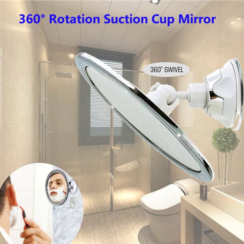 Bathroom Mirror NO Fog Suction Cup Mirror Shower Shaving Makeup Fog Free Mirror 360 Degrees Adjustable Suction Cup Mirror