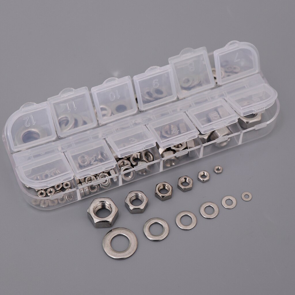 Tensile Strength//Hex Nuts Flat Washers Assortment 304 Stainless Steel Washer Nuts kit,137pcs