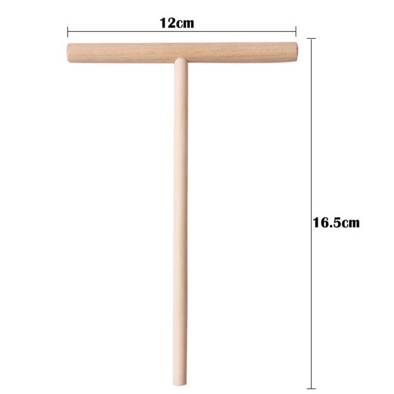 Doreenperles bricolage chinois en bois crêpière T forme crêpe pâte bois épandeur bâton oeuf gâteau grattoir cuisine outil de cuisson 1PC