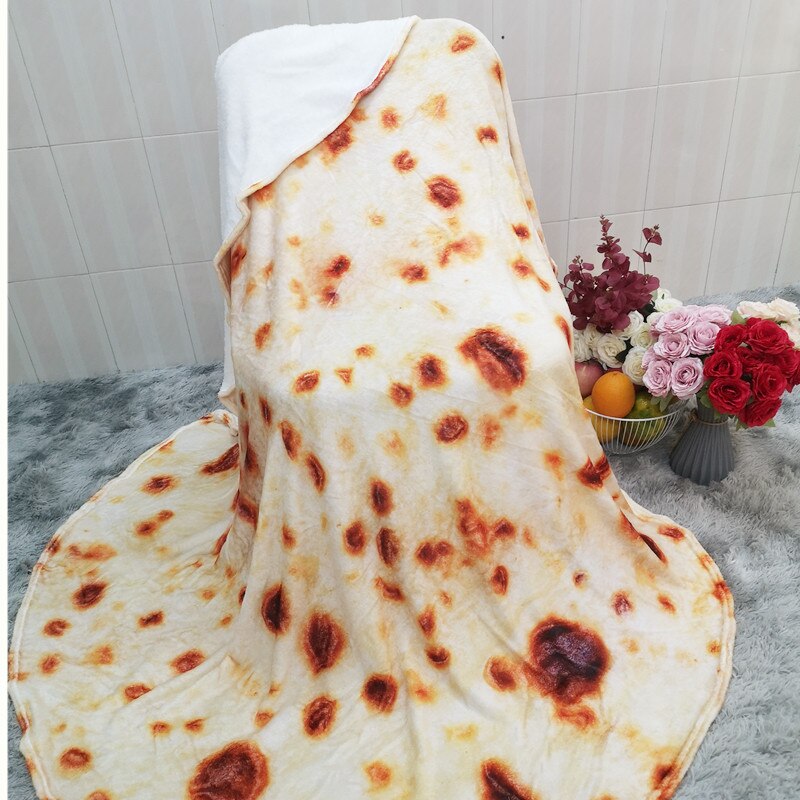 Super Soft Warm Flannel Burrito Blankets 280Gsm Round Shape Airplane Travel Throw Coral Fleece Tortilla Nap Wrap Blankets