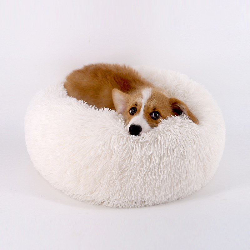 Lits de chien calmant confortable pour les grands petits chiens moyens chiot Labrador étonnamment chat guimauve lit lavable en peluche lit pour animaux de compagnie
