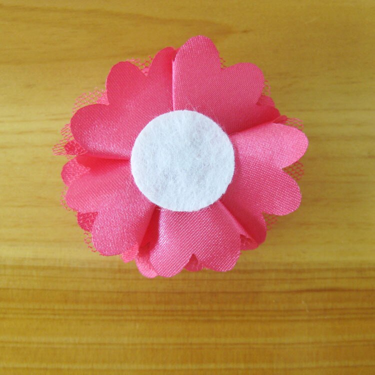 Stoffen bloemen voor hoofdband satijnen gaas rozenbloemen 2 inch 2 " diy bloemen kinderhaaraccessoires 100 stuks/partij