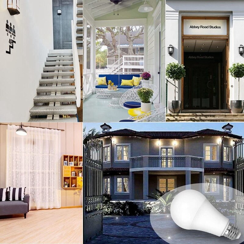 E27 Smart Led Pir Motion Sensor Light Bulb 12W Led Geluid En Licht Controle Lamp 1200LM 6500K Koud wit Licht