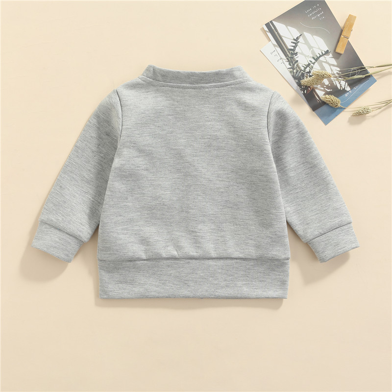 1-6 Jaar Jongen Lente Herfst Lange Mouw Vest Mode Effen Zwart Grijs V-hals Casual Jas Met Pocket Jongens uitloper Tops: GRAY / 6T