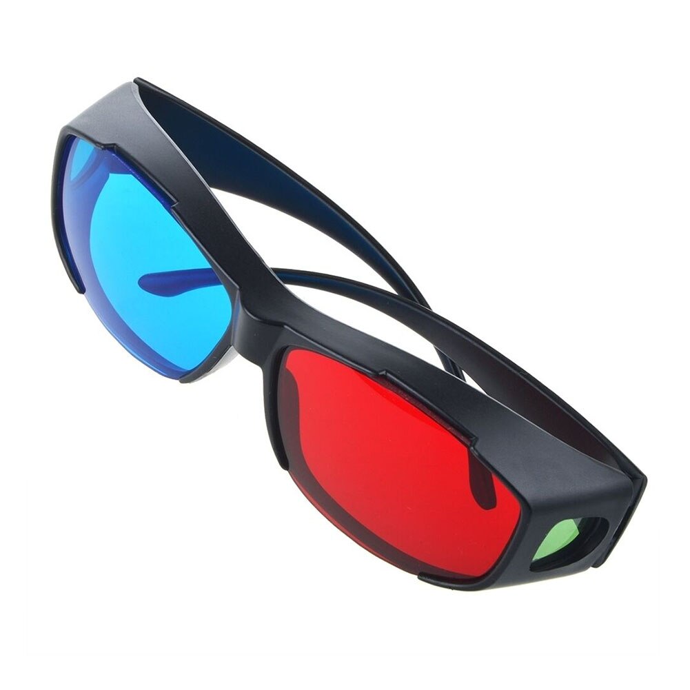 2pcs Easy Wear Movie TV 3D Glasses Red Blue Virtual Ultra Clear Dimensional Anaglyph Cinema Black Frame DVD Vision Game