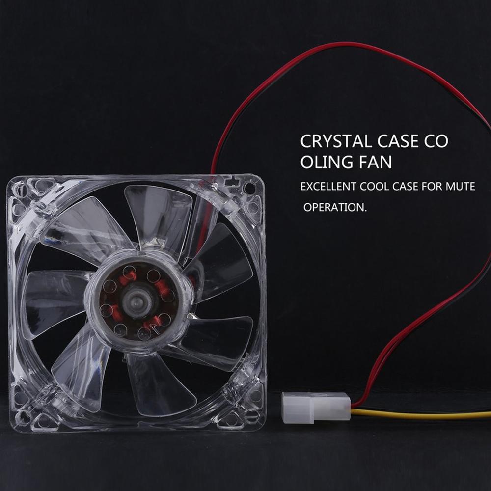 12V 0.20A 80 x 80 x 25 mm Computer fan 4 LED Silent PC Computer Case Cooler Cooling Fan Mod blue and colorful light