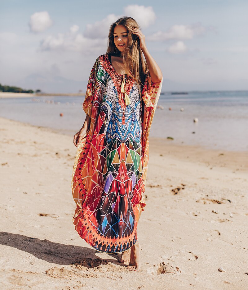 Plus size Beach Cover up Sarong Robe de plage Quick drying Swim cover up Bikini Cover up Pareo Beachwear Sexy Long