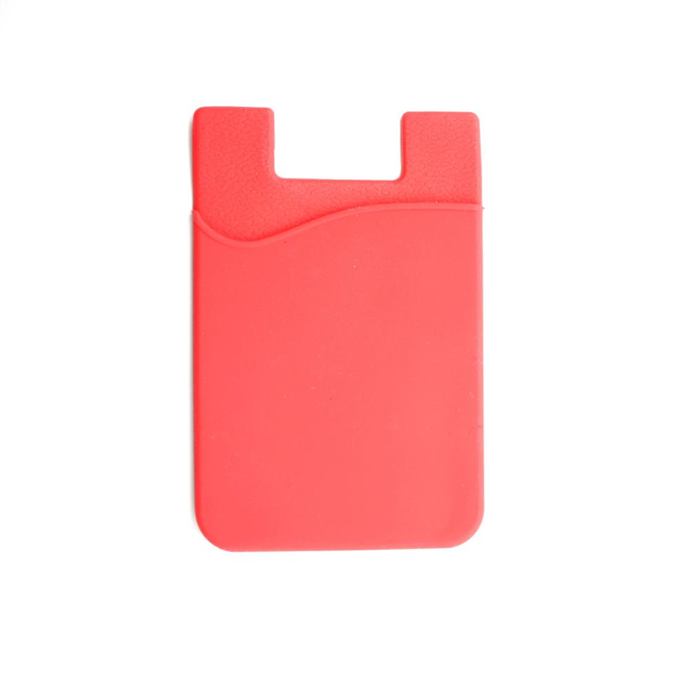 1PC Nice Adhesive Sticker Back Cover Card Holder Case Pouch For Cell Phone: Red