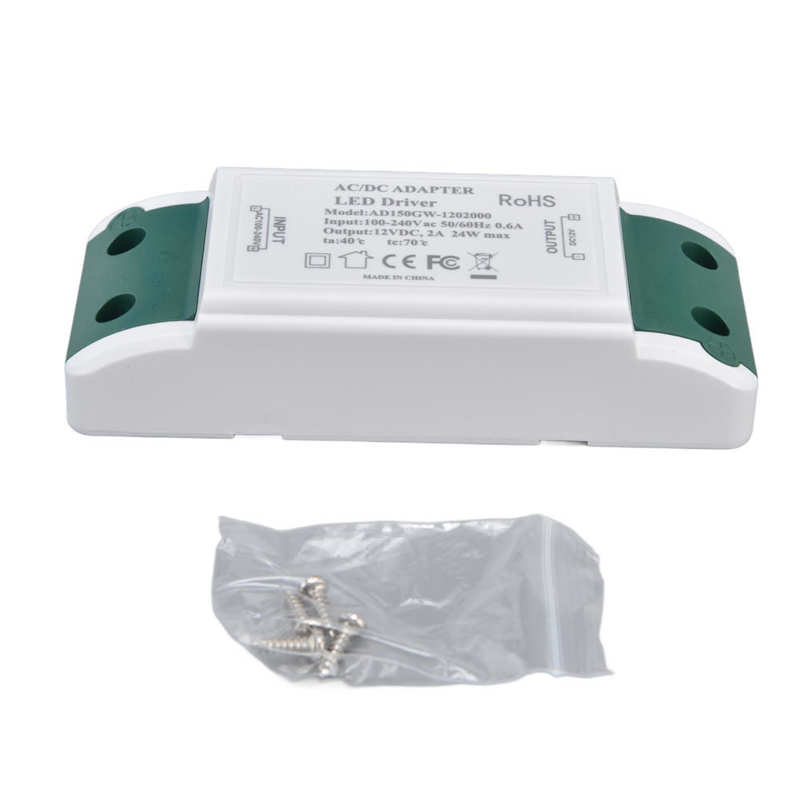 LED Power Driver Compact 50/60Hz AC100-240V 24W ABS Shell LED Driver for LED Strip Light
