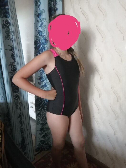 7-14Y Teenager Girls Swimsuit one piece Girls Swimwear Swimming suti for kid girl Children swimwear-SW134: 279 black / 12-13Years