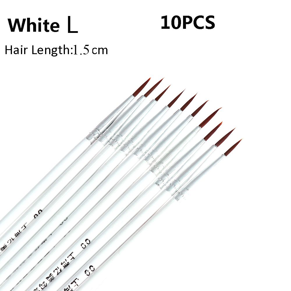 10Pcs/Lot Pastry Line Drawing Pen Baking Tools Nylon Fiber Line Drawing Pen Wooden Handle Chocolate Fondant Cake Decorating: A--White L